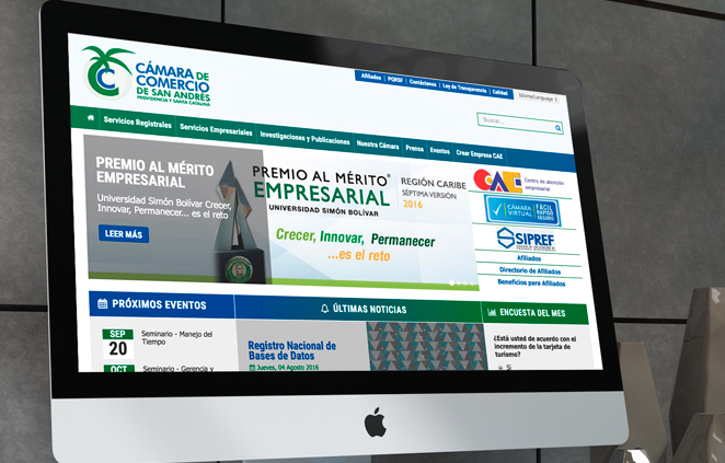 Sitio web Cámara de Comercio de San Andrés