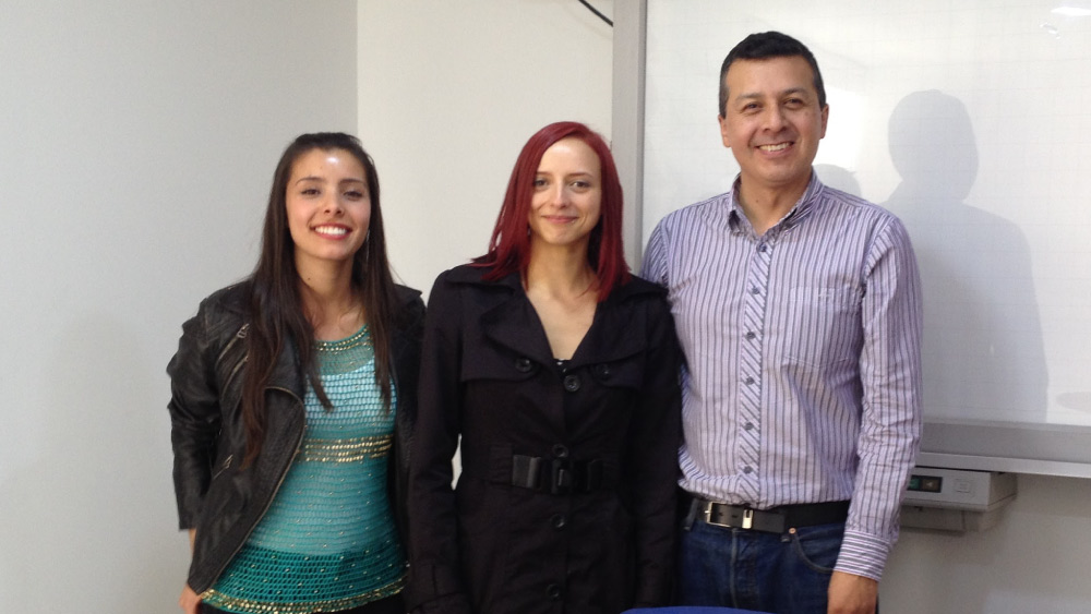 Primer equipo Pixelpro: Vanessa Cañón, Laura González y Luis Angel Camargo